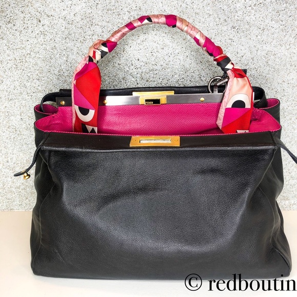 Fendi Handbags - Fendi Peekaboo large with Fendi wrappy black pink